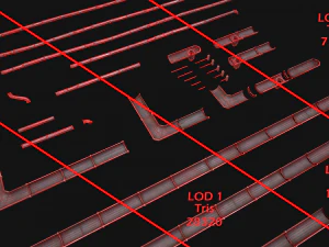 Roof Set Medieval City Pack 3D Model