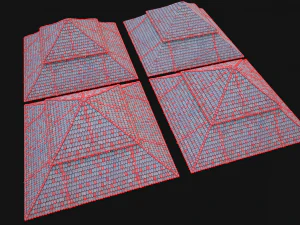 Roof Set Medieval City Pack 3D Model
