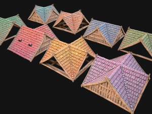 Roof Set Medieval City Pack 3D Model
