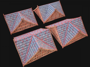 Roof Set Medieval City Pack 3D Model