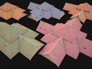 Roof Set Medieval City Pack 3D Model