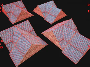 Roof Set Medieval City Pack 3D Model