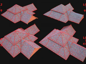 Roof Set Medieval City Pack 3D Model