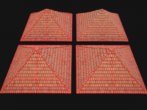 Roof Set Medieval City Pack 3D Model