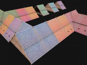 Roof Set Medieval City Pack 3D Model