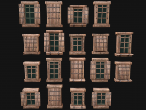 Medieval Windows Set 3D Model