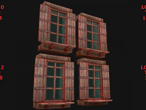 Set di finestre medievali Modello 3D