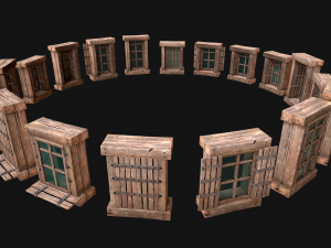 Medieval Windows Set Model 3D