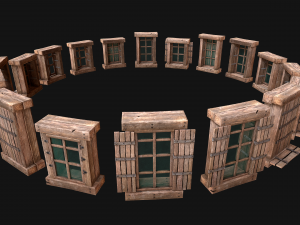 Medieval Windows Set Model 3D