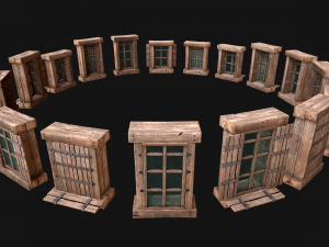 Medieval Windows Set Model 3D