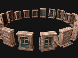 Medieval Windows Set Model 3D