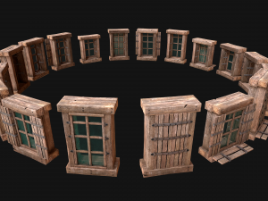 Medieval Windows Set Model 3D