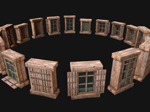 Medieval Windows Set Model 3D