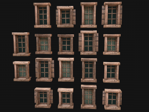 Medieval Windows Set Model 3D