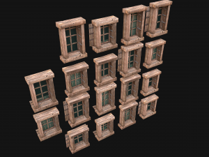 Medieval Windows Set Model 3D