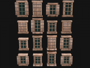 Medieval Windows Set Model 3D