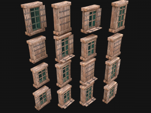 Medieval Windows Set Model 3D