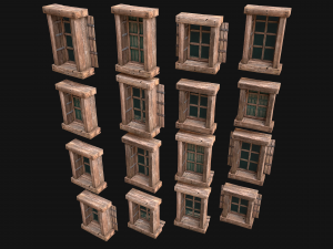 Medieval Windows Set Model 3D