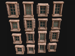 Medieval Windows Set Model 3D