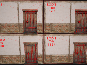 Medieval Door and Wall 3D Model