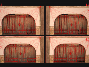 Medieval Door and Wooden Wall 3D-Modell