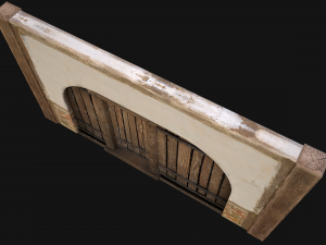 Medieval Door and Wooden Wall 3D-Modell