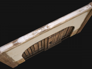 Medieval Door and Wooden Wall 3D-Modell