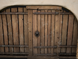 Medieval Door and Wooden Wall 3D-Modell