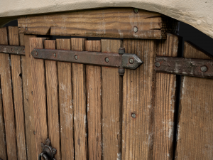 Medieval Door and Wooden Wall 3D-Modell