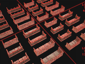 Medieval Wooden Balcony Modèle 3D