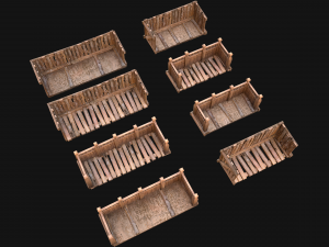 Medieval Wooden Balcony Modèle 3D