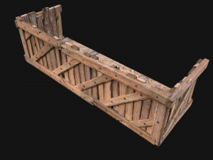 Medieval Wooden Balcony Modèle 3D