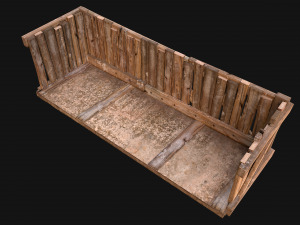 Medieval Wooden Balcony Modèle 3D