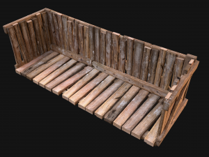 Medieval Wooden Balcony Modèle 3D