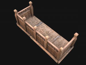 Medieval Wooden Balcony Modèle 3D