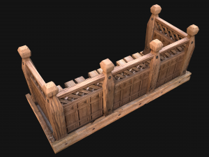 Medieval Wooden Balcony Modèle 3D