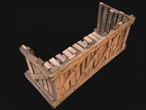 Medieval Wooden Balcony Modèle 3D