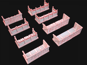 Medieval Wooden Balcony Modèle 3D