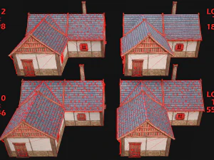 Medieval House 1 Cottage 3D Model