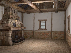 Medieval House 1 Cottage 3D Model
