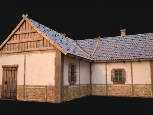 Medieval House 1 Cottage 3D Model