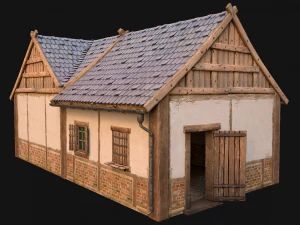 Medieval House 1 Cottage 3D Model