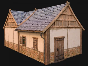 Medieval House 1 Cottage 3D Model