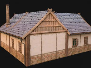 Medieval House 1 Cottage 3D Model
