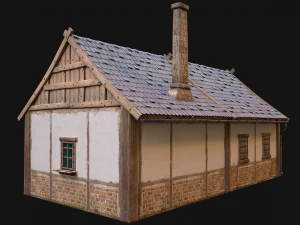 Medieval House 1 Cottage 3D Model