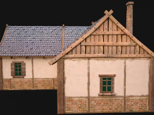 Medieval House 1 Cottage 3D Model