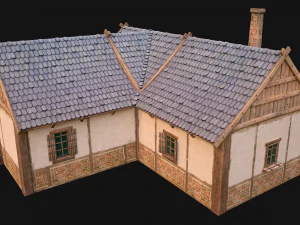 Medieval House 1 Cottage 3D Model