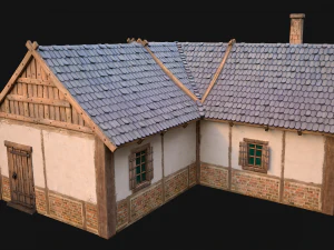 Medieval House 1 Cottage 3D Model