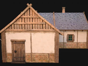 Medieval House 1 Cottage 3D Model