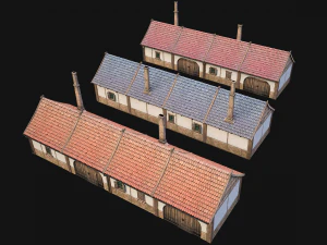 Mittelalterliche Kaserne Haus 2 3D Modell